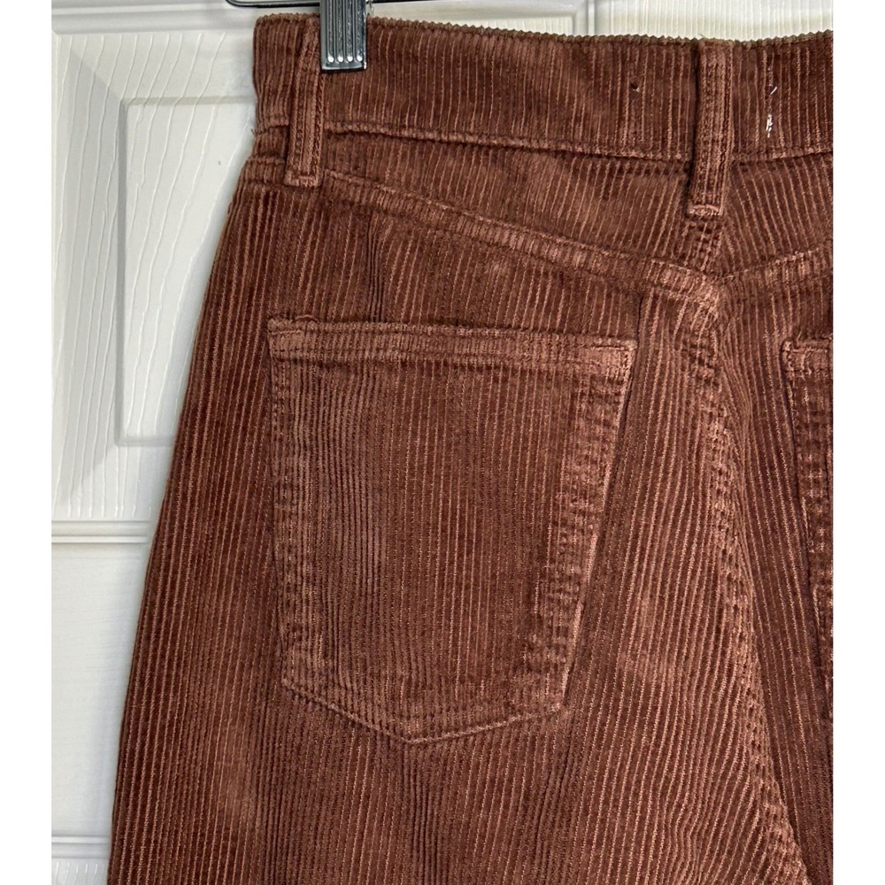 Zara Corduroy Pants Womens 4 Brown High Rise Wide Leg - Picture 9 of 10